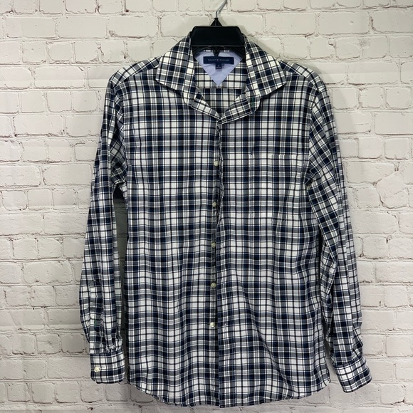 Tommy Hilfiger Other - Tommy Hilfiger Blue Black White Plaid Button Down